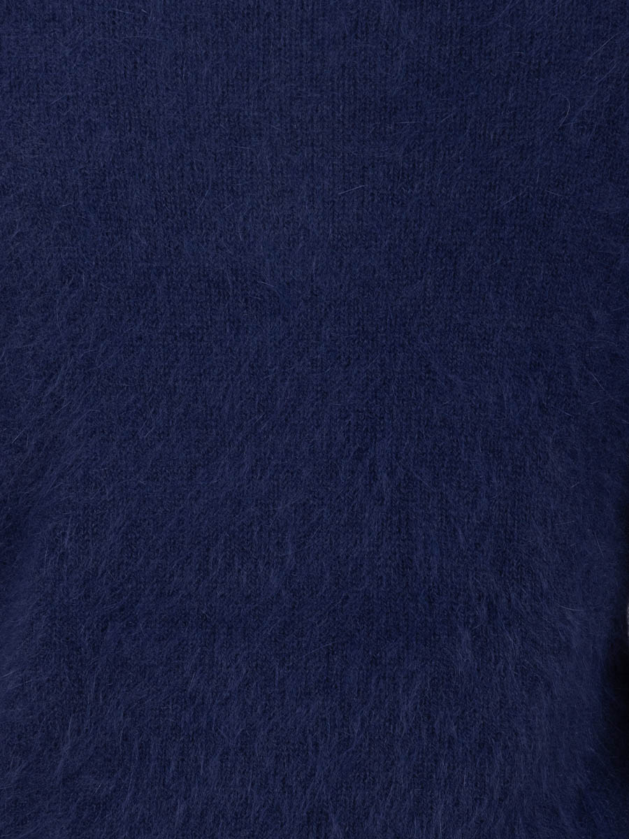 Angora-Strickpolo dunkelblau von Roberto Collina