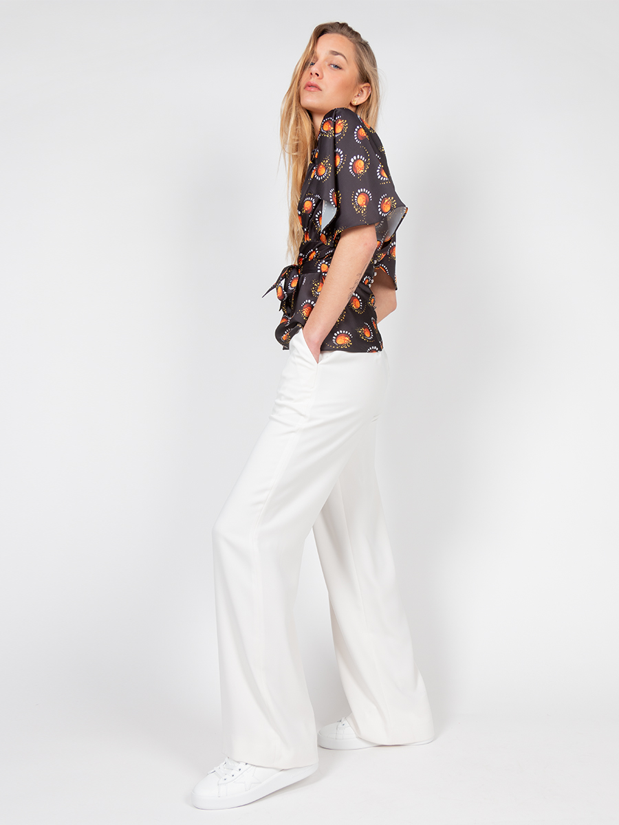 Wide-Leg-Hose creme von Parosh