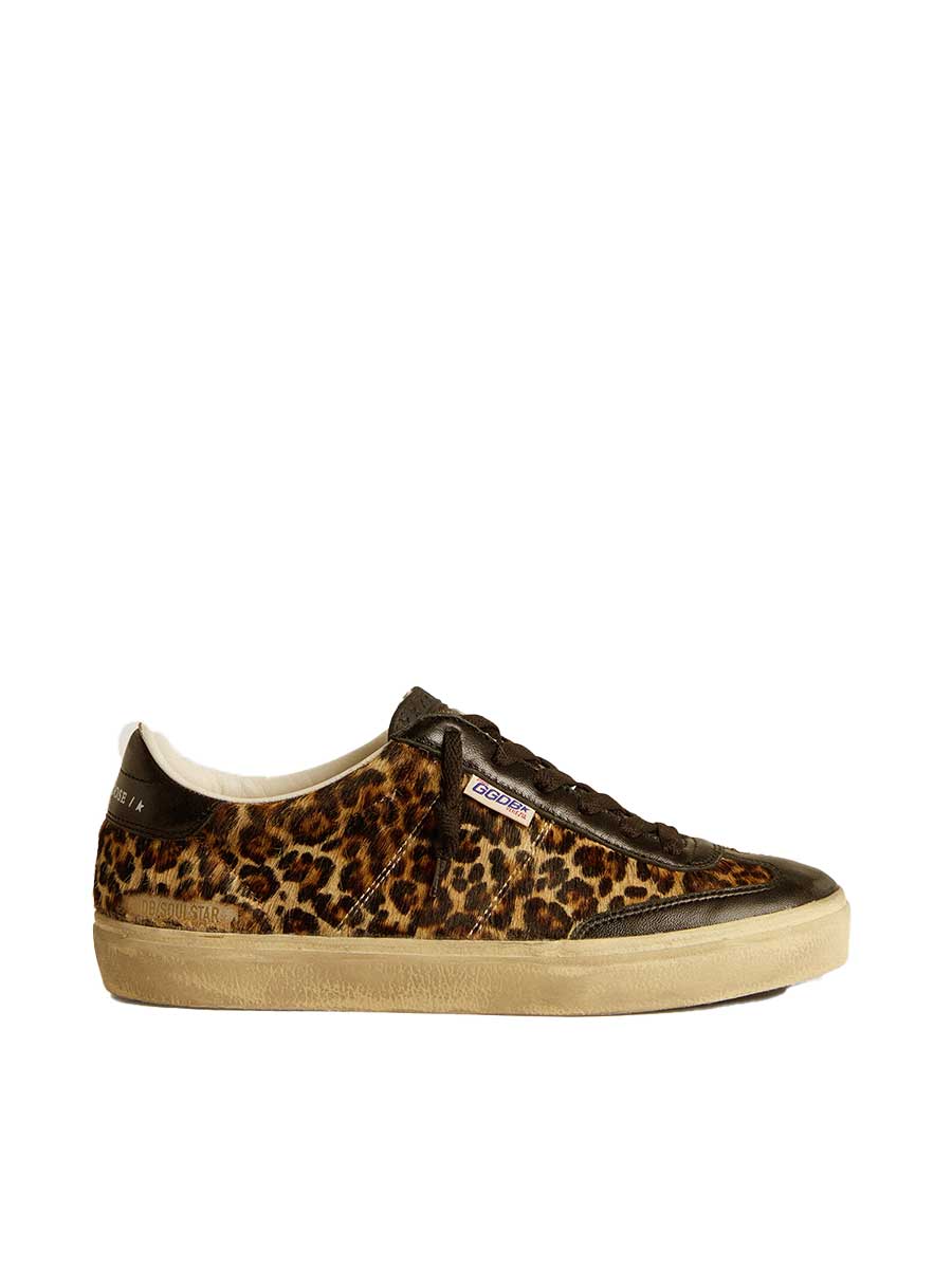 Sneaker SOUL STAR in schwarz mit brauner Leo-Optik von GOLDEN GOOSE