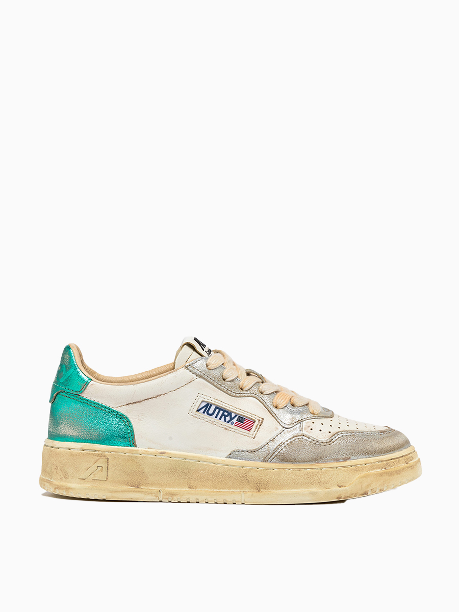 Sneaker SUPER VINTAGE in Grün und Silber von AUTRY