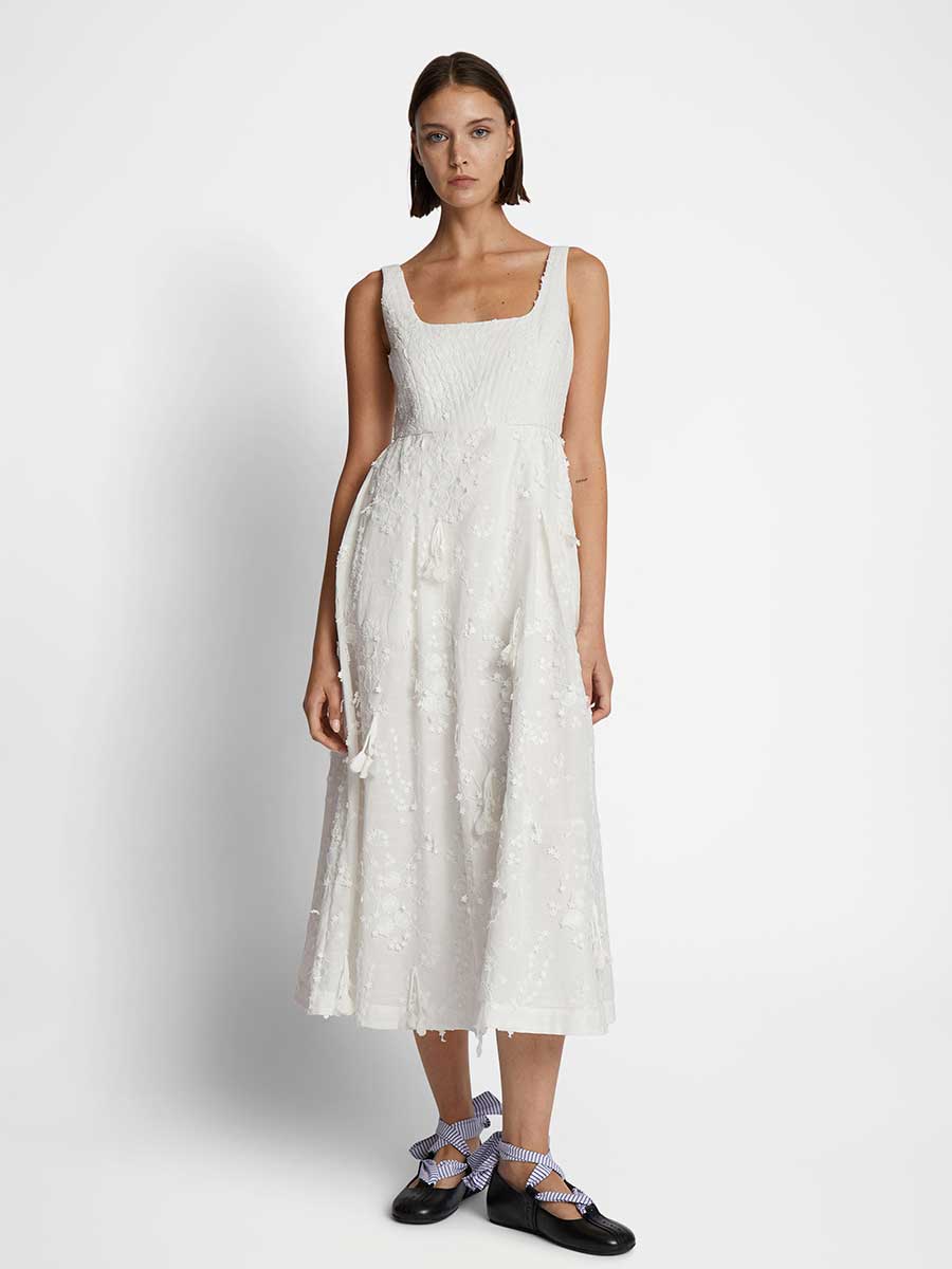 Midi-Kleid FRONIA in Weiß von MUNTHE