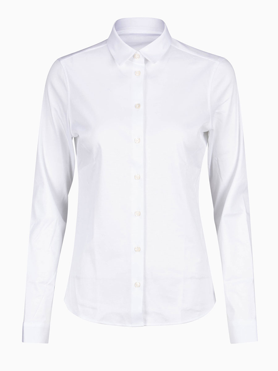 Jerseybluse von Soluzione in Weiß bei REYERlooks