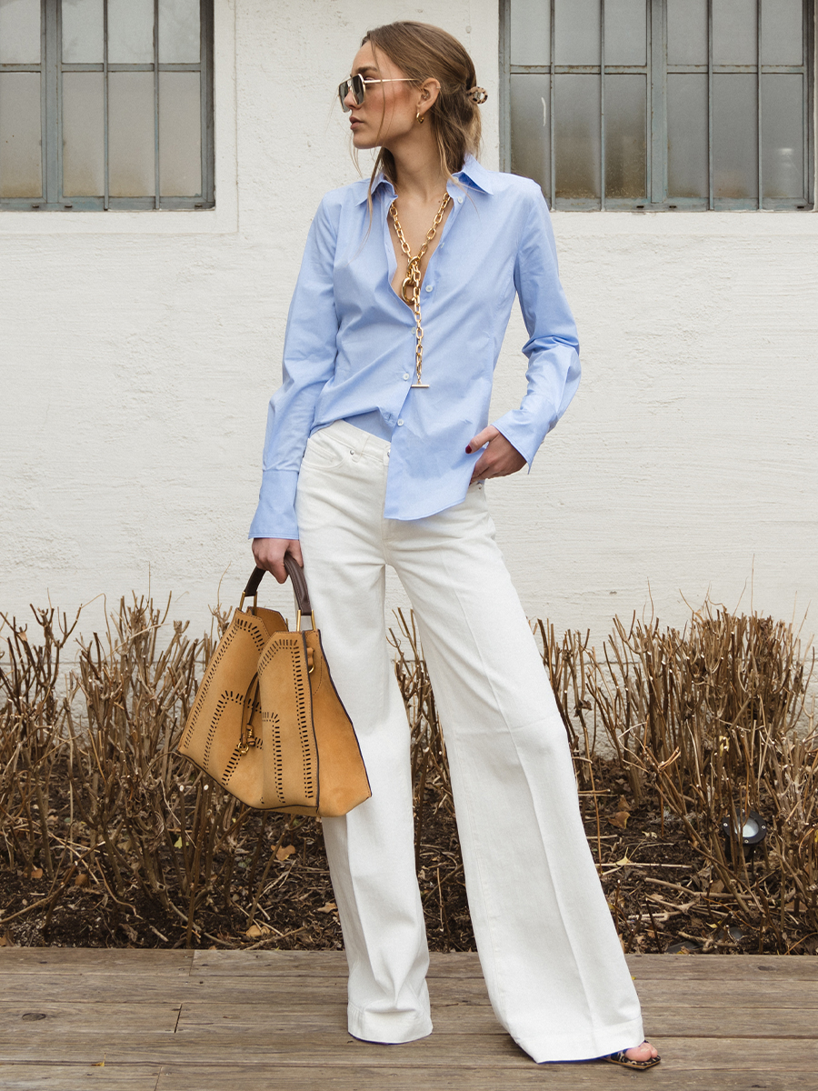 Wide-Leg Hose NADIA in Creme von Nine in the Morning