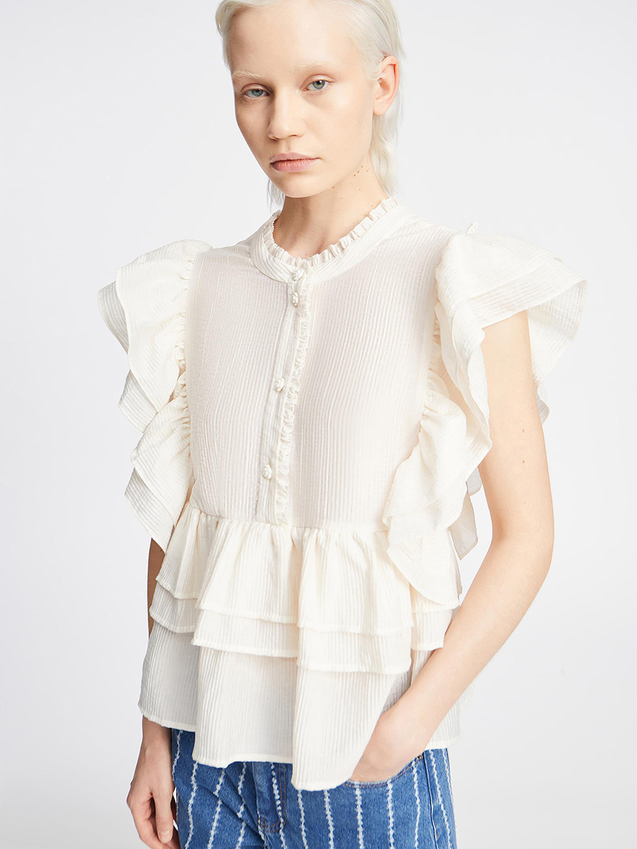 Volant-Top FULTON in Creme von Munthe