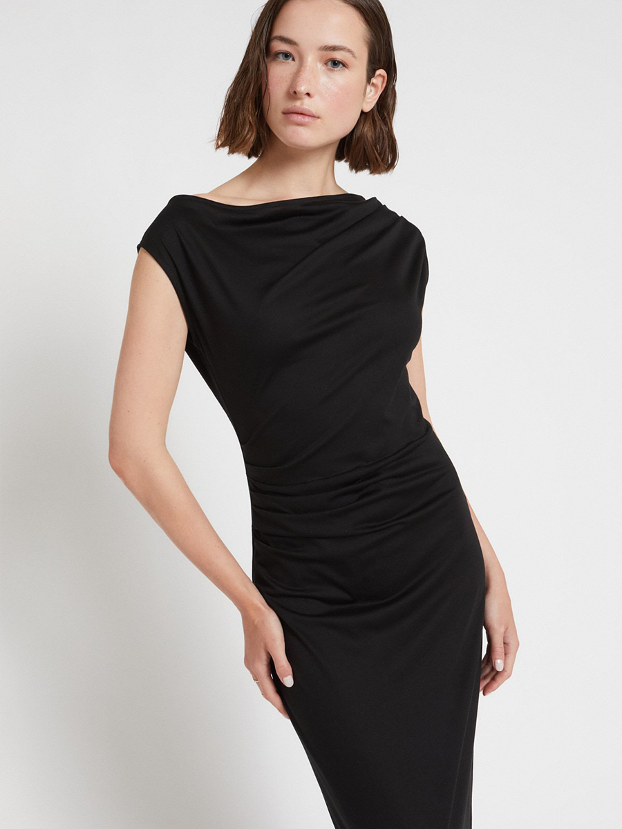 Midi-Kleid in Schwarz von Ottod'Ame