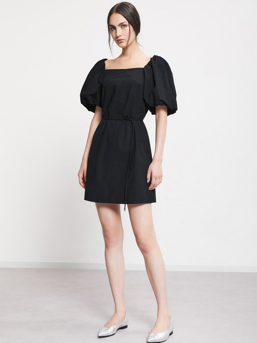Popeline-Kleid in Schwarz von Ottod'Ame