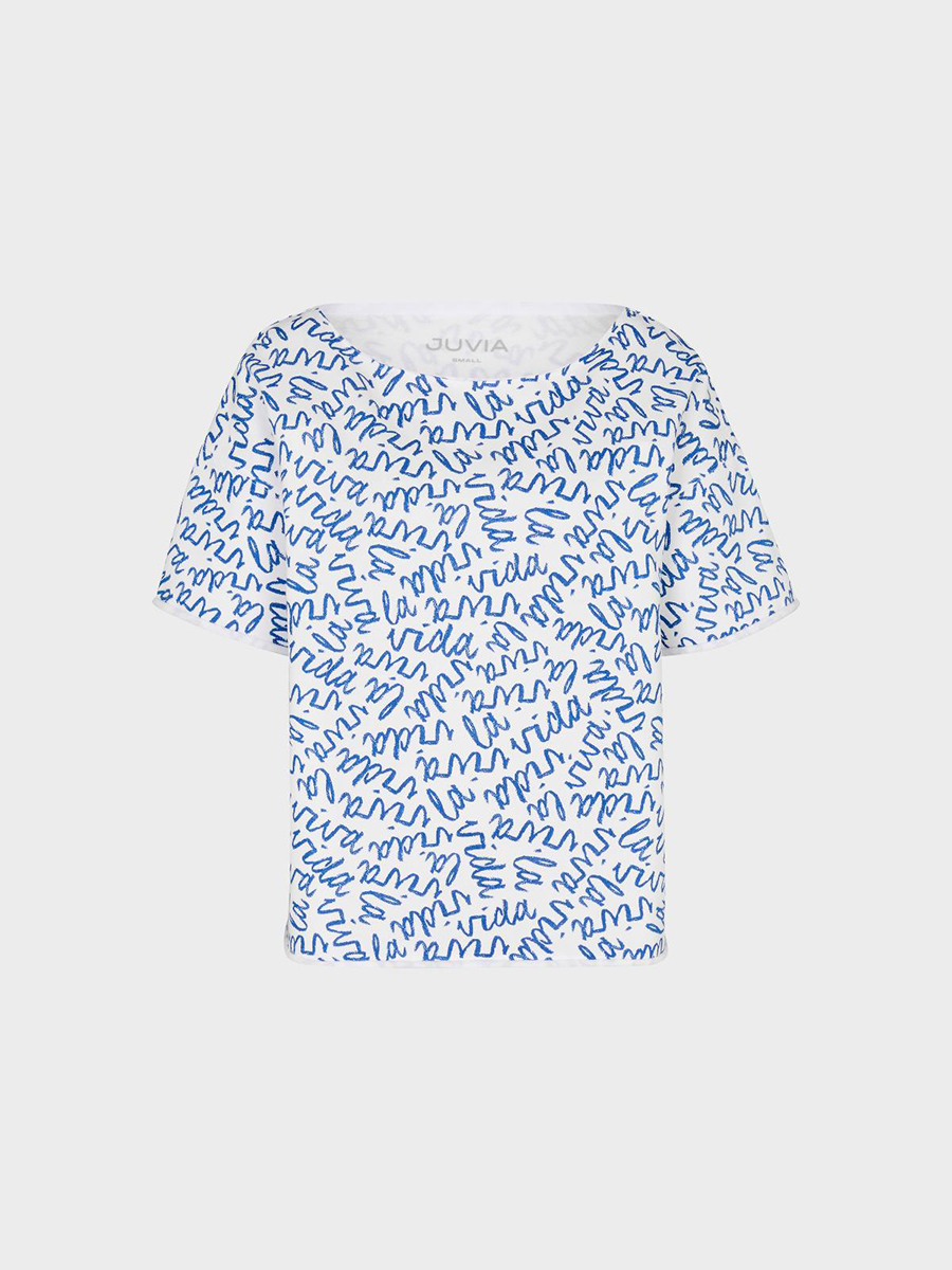 Sweatshirt KAYA in Blau-Weiß von JUVIA
