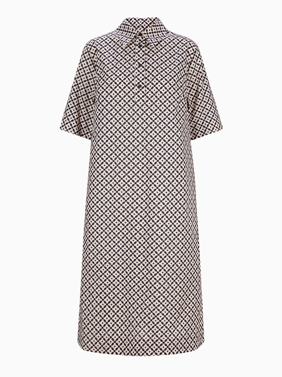 Kleid mit cremefarbenen-schwarzen Muster von NIU