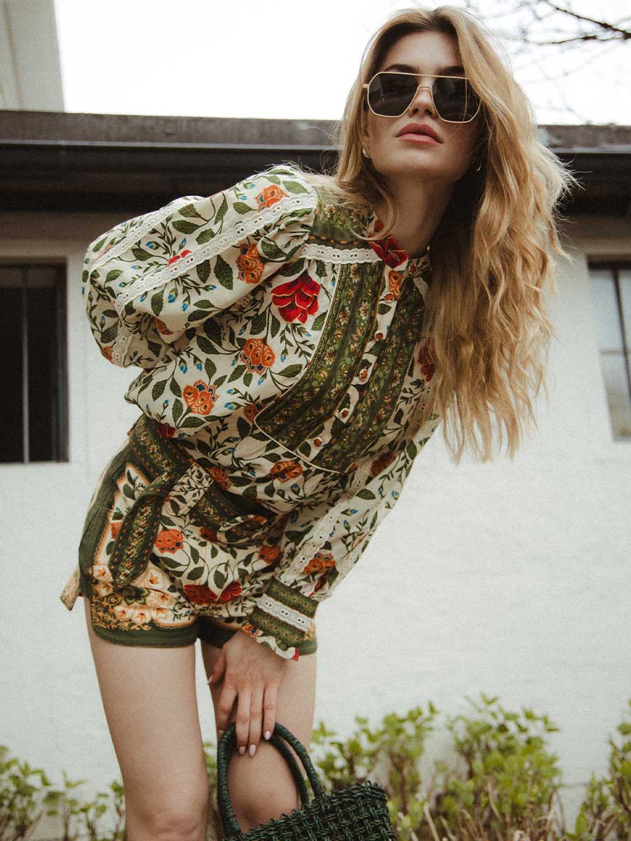 Shorts gemustert in Creme von Farm Rio