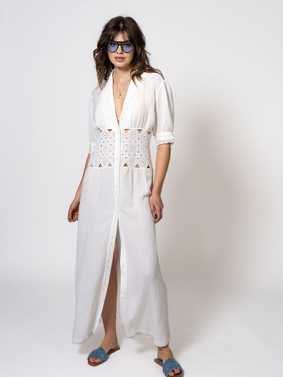 Maxi-Kleid WESTLEY in Creme von OH APRIL