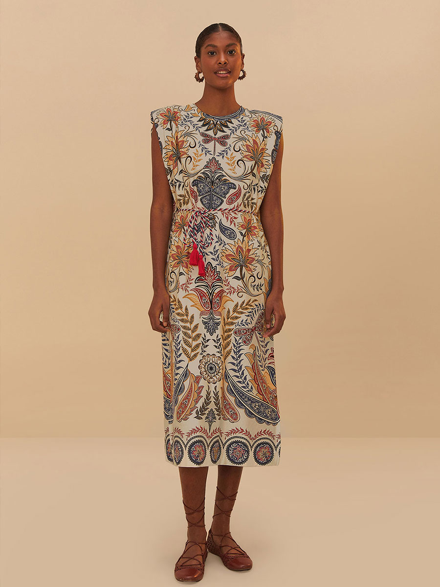 Midi-Kleid bunt gemustert von Farm Rio