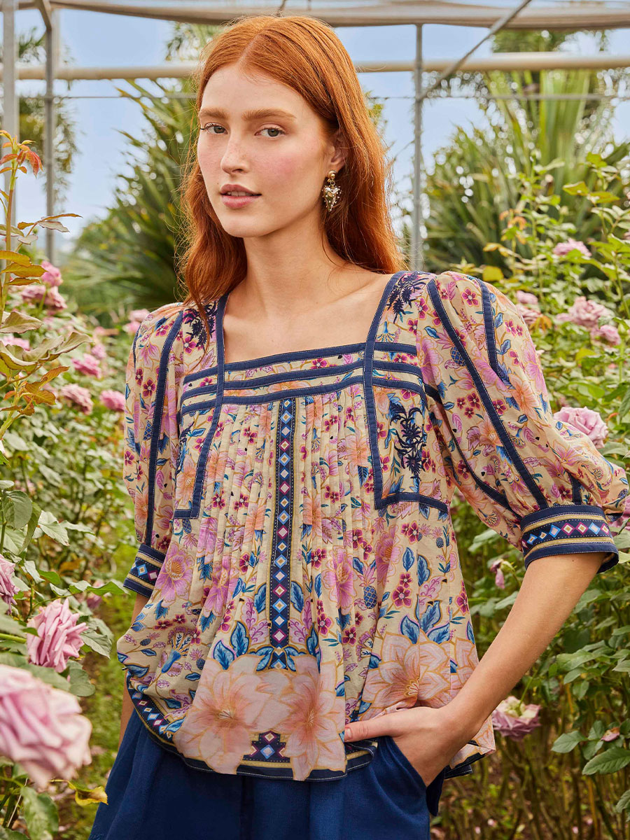 Bluse mit floralem Print von Farm Rio