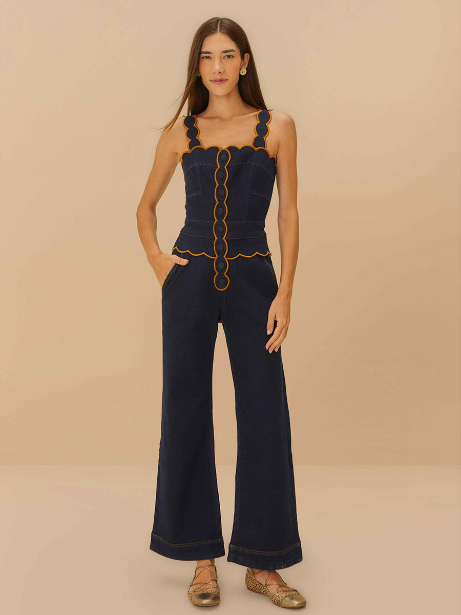 Denim-Jeansshort in Blau von Farm Rio