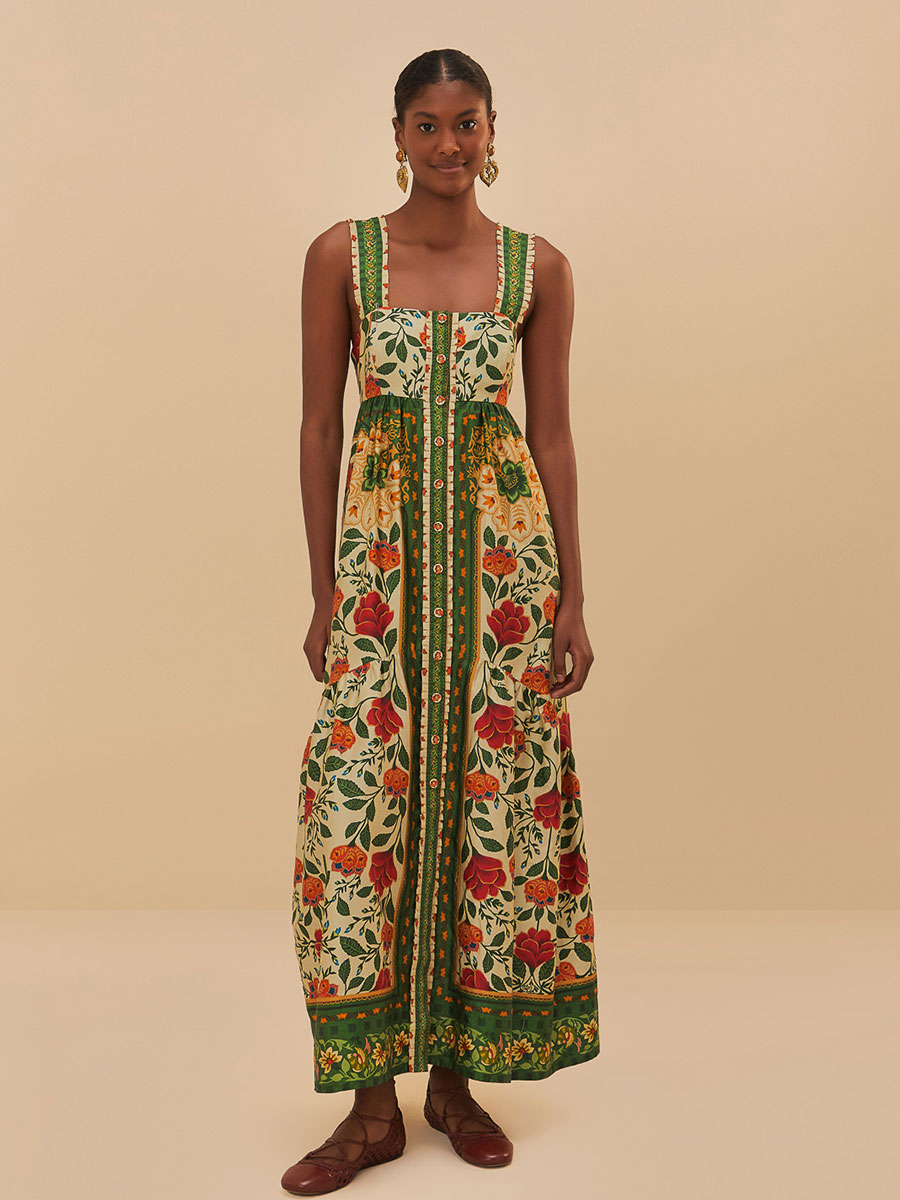 Midi-Kleid bunt gemustert von Farm Rio