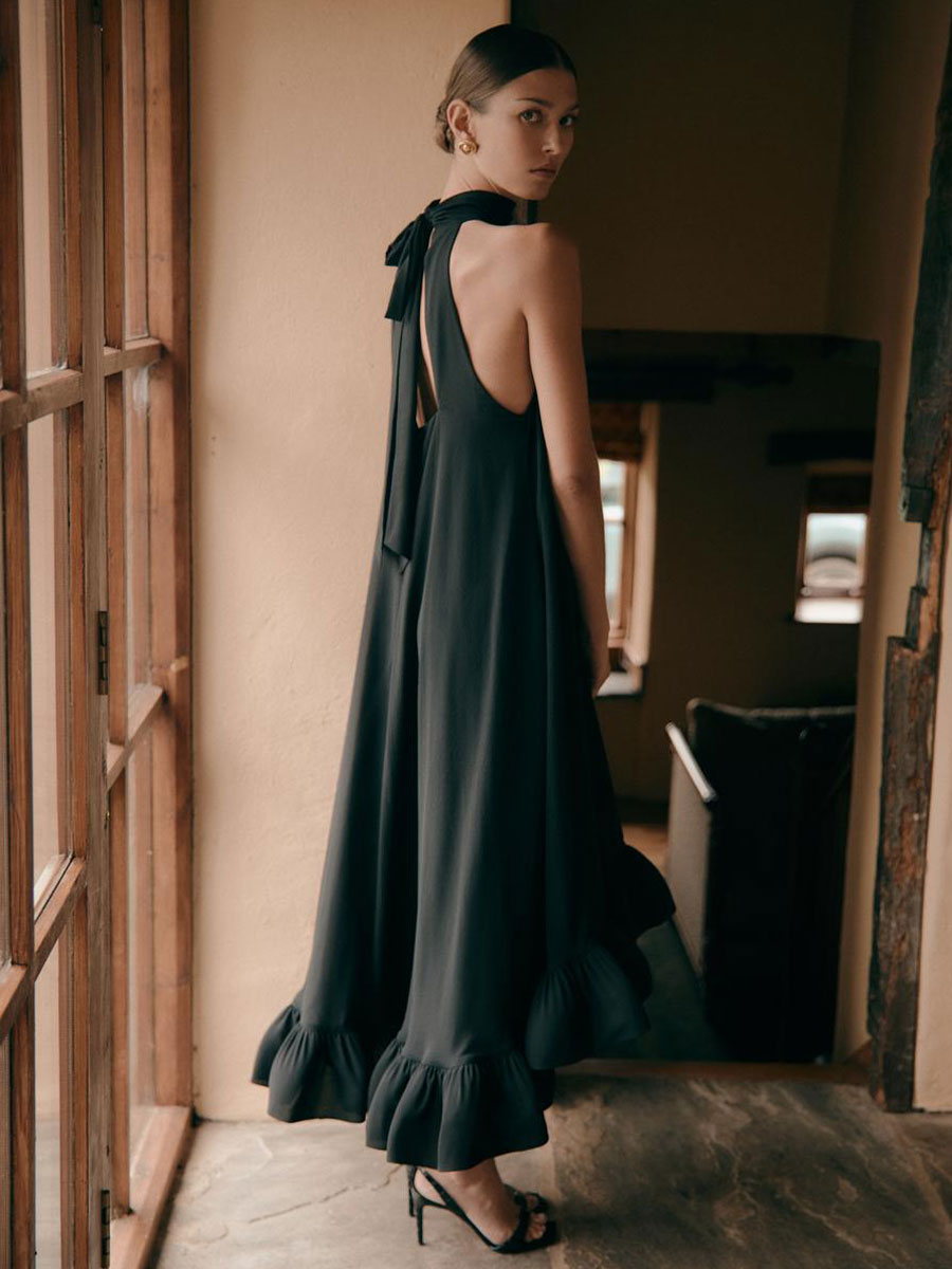 Midi-Kleid FERN in Schwarz von MALINA