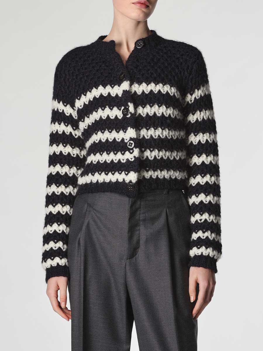 Cardigan mit Streifen von ROBERTO COLLINA