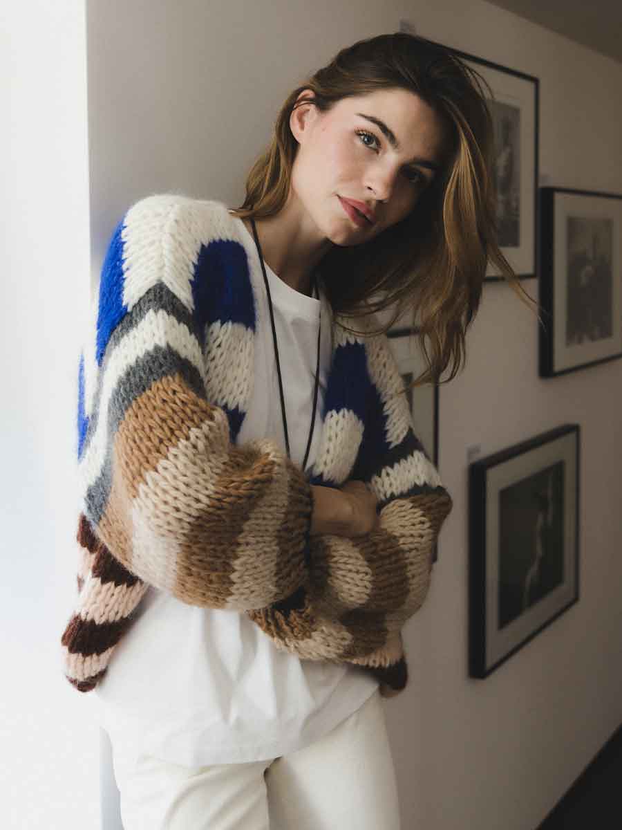 Bomber-Cardigan mit Streifen von MAIAMI