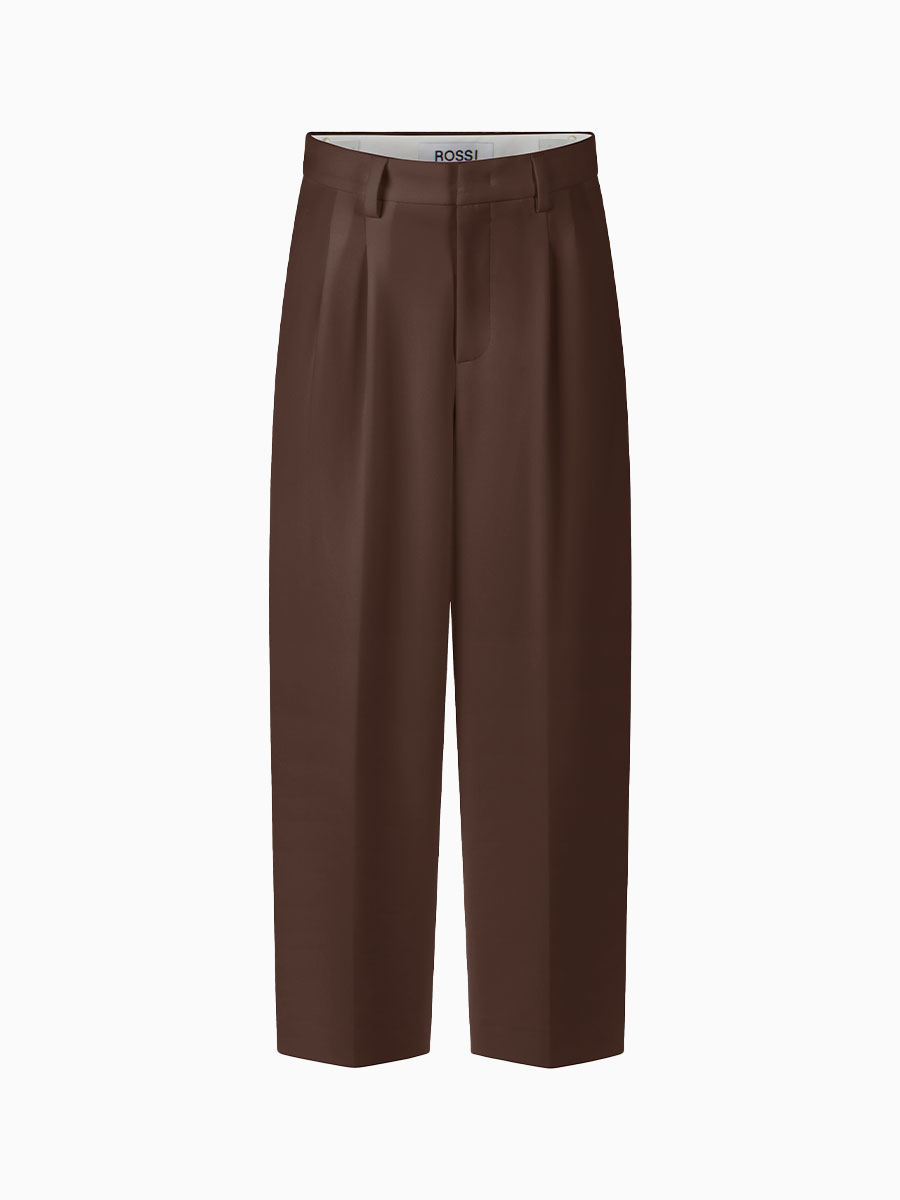 Bundfaltenhose NOA Crop in Schokobraun von ROSSI