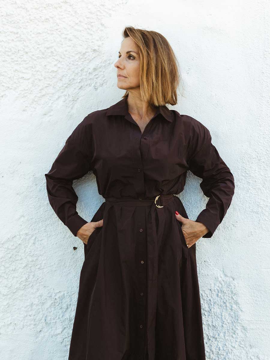 10062873-braun-3 Taft-Kleid von REYER