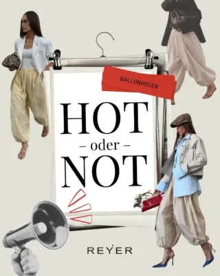 Mehr Volumen, mehr Statement 🎈✨ Ballonhosen sind zurück - und spalten aktuell die Fashion-Welt. Für die einen absolut trendbewusst und modisch, für die anderen einfach ein Schritt zu weit 🫣

Von edgy Streetstyle bis elegant mit Blazer und Heels: Der Look lebt vom richtigen Styling.

Jetzt wollen wir wissen 👇🏼
HOT oder NOT? 🔥🧊

Wie stehen Sie zu Ballonhosen? Würden Sie den Trend tragen - oder lieber doch bei klassischen Schnitten bleiben? 👀

Diskutieren Sie mit uns in den Kommentaren! 💬

#reyerlooks #ballonhose #hotornot #modetrends #balloonpants